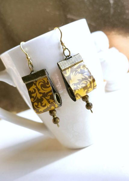 bronze gold Statement Schlaufen Ohrringe